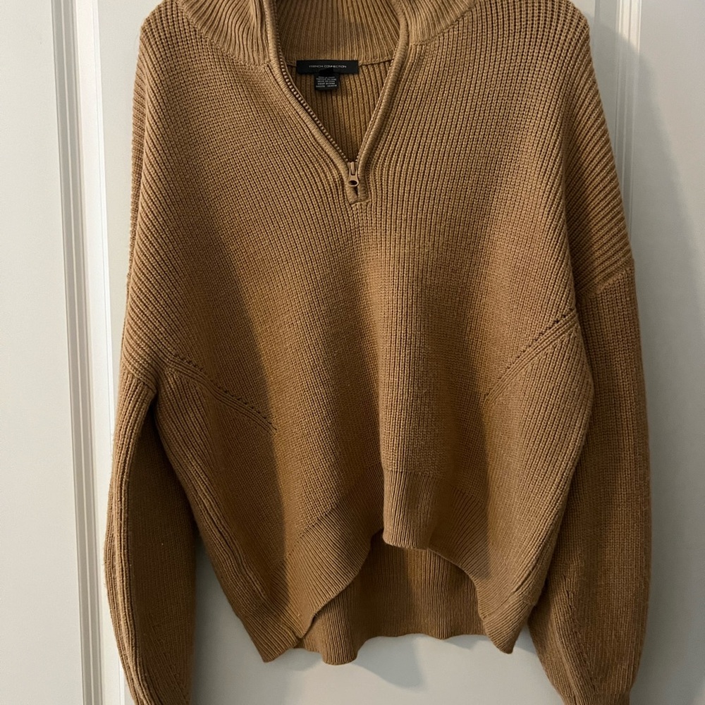 French Connection Camel Cowl Neck Sweater